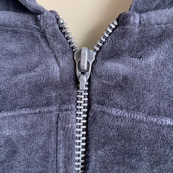 Juicy Couture Track Suit Set Jacket & Pants Velour S/P Dark Gray - Picture 12 of 16